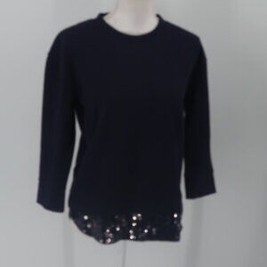J.Crew Women's Blue Sweatshirt w Sequin Detail Size XS
